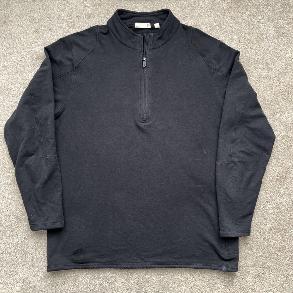 Tasc Performance 1/4 Zip Womens Medium Black Organic Cotton Bamboo Stretch